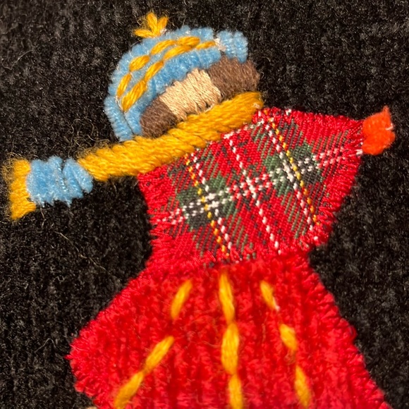 EXC Full Zip Sweater Cardigan Snowflake Ice Skaters Embellishments Women’s PL - Picture 8 of 16